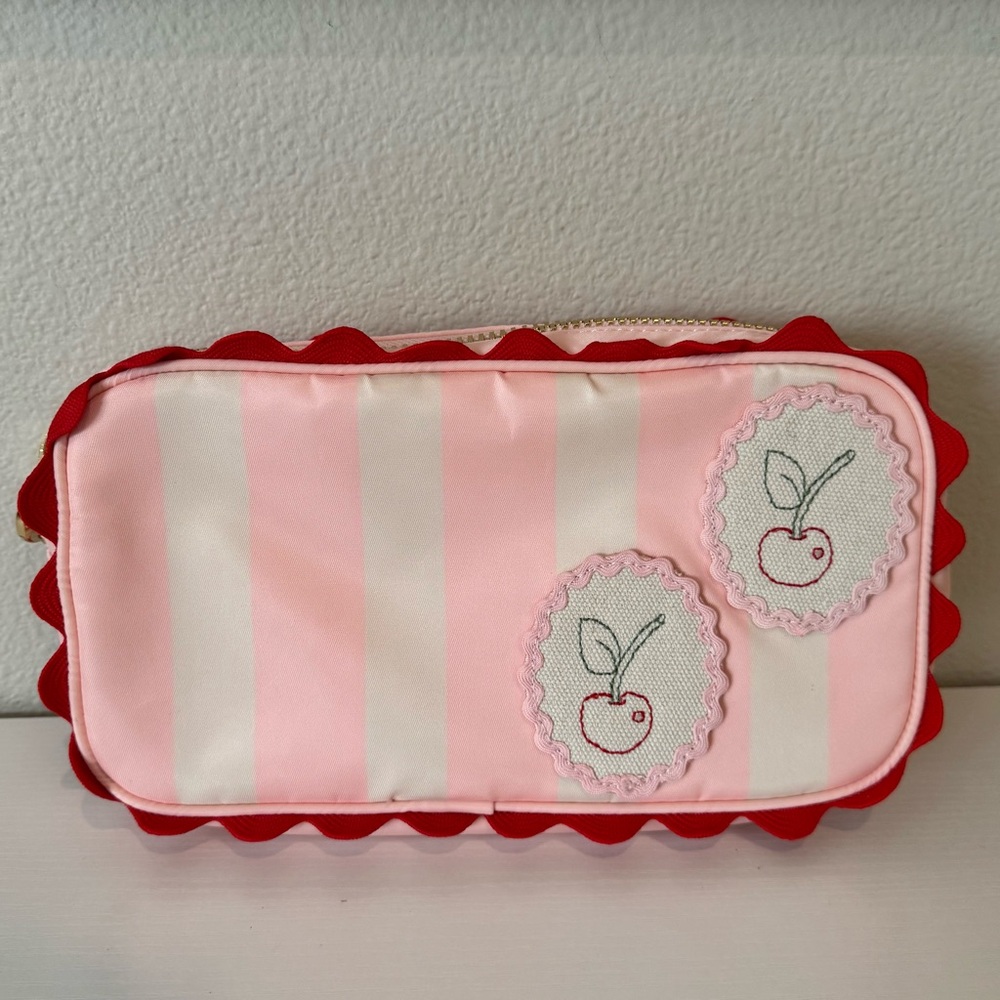 Stoney clover lane Pink striped cherry patch small pouch